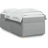 Image de vidaXL Sommier Ã  lattes de lit avec matelas Gris clair 100x200cm Tissu