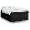 Image de vidaXL Sommier Ã  lattes de lit avec matelas Noir 140x200 cm Tissu