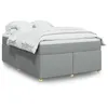 Image de vidaXL Sommier Ã  lattes de lit avec matelas Gris clair 160x200cm Tissu