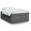 Image de vidaXL Sommier Ã  lattes de lit avec matelas Gris foncÃ© 160x200cm Tissu