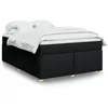 Image de vidaXL Sommier Ã  lattes de lit avec matelas Noir 160x200 cm Tissu