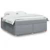 Image de vidaXL Sommier Ã  lattes de lit avec matelas Gris clair 180x200cm Tissu