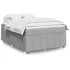 Image de vidaXL Sommier Ã  lattes de lit avec matelas Gris clair 140x200cm Tissu