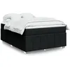 Image de vidaXL Sommier Ã  lattes de lit avec matelas Noir 160x200 cm Tissu