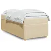 Image de vidaXL Sommier Ã  lattes de lit avec matelas CrÃ¨me 80x200 cm Tissu