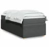 Image de vidaXL Sommier Ã  lattes de lit et matelas Gris foncÃ© 90x190 cm Tissu