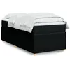 Image de vidaXL Sommier Ã  lattes de lit avec matelas Noir 90x190 cm Tissu