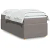 Image de vidaXL Sommier Ã  lattes de lit avec matelas Taupe 100x200 cm Tissu