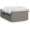 Image de vidaXL Sommier Ã  lattes de lit avec matelas taupe 120x190 cm tissu