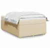 Image de vidaXL Sommier Ã  lattes de lit avec matelas crÃ¨me 120x190 cm tissu