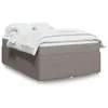 Image de vidaXL Sommier Ã  lattes de lit avec matelas Taupe 140x190 cm Tissu
