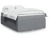Image de vidaXL Sommier Ã  lattes de lit avec matelas Gris clair 140x200cm Tissu