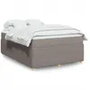 Image de vidaXL Sommier Ã  lattes de lit avec matelas Taupe 160x200 cm Tissu