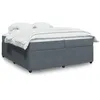 Image de vidaXL Sommier Ã  lattes de lit et matelas Gris foncÃ© 200x200cm Velours