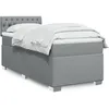 Image de vidaXL Sommier Ã  lattes de lit avec matelas gris clair 80x200 cm tissu