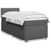 Image de vidaXL Sommier Ã  lattes de lit et matelas Gris foncÃ© 90x190 cm Tissu