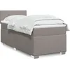 Image de vidaXL Sommier Ã  lattes de lit avec matelas Taupe 90x190 cm Tissu