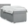 Image de vidaXL Sommier Ã  lattes de lit et matelas Gris clair 90x190 cm Tissu