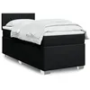 Image de vidaXL Sommier Ã  lattes de lit avec matelas Noir 90x190 cm Tissu
