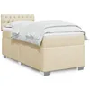Image de vidaXL Sommier Ã  lattes de lit et matelas CrÃ¨me 90x190 cm Tissu
