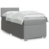 Image de vidaXL Sommier Ã  lattes de lit avec matelas Gris clair 90x200 cm Tissu