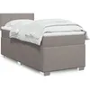 Image de vidaXL Sommier Ã  lattes de lit avec matelas Taupe 90x200 cm Tissu