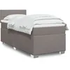Image de vidaXL Sommier Ã  lattes de lit avec matelas Taupe 90x200 cm Tissu