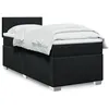Image de vidaXL Sommier Ã  lattes de lit avec matelas Noir 100x200 cm Tissu