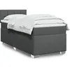 Image de vidaXL Sommier Ã  lattes de lit avec matelas Gris foncÃ© 100x200cm Tissu