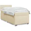 Image de vidaXL Sommier Ã  lattes de lit avec matelas CrÃ¨me 100x200 cm Tissu