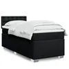 Image de vidaXL Sommier Ã  lattes de lit avec matelas Noir 100x200 cm Tissu