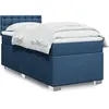 Image de vidaXL Sommier Ã  lattes de lit avec matelas Bleu 100x200 cm Tissu
