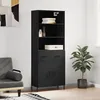 Image de vidaXL Sommier Ã  lattes de lit avec matelas noir 120x190 cm tissu