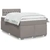 Image de vidaXL Sommier Ã  lattes de lit avec matelas taupe 120x190 cm tissu