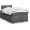 Image de vidaXL Sommier Ã  lattes de lit avec matelas gris foncÃ© 120x190cm tissu