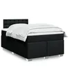 Image de vidaXL Sommier Ã  lattes de lit avec matelas Noir 120x200 cm Tissu