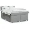 Image de vidaXL Sommier Ã  lattes de lit avec matelas Gris clair 140x190cm Tissu