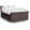Image de vidaXL Sommier Ã  lattes de lit avec matelas Marron foncÃ© 140x190 cm