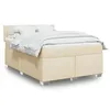 Image de vidaXL Sommier Ã  lattes de lit avec matelas CrÃ¨me 140x190 cm Tissu