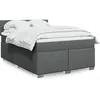 Image de vidaXL Sommier Ã  lattes de lit avec matelas Gris foncÃ© 140x190cm Tissu