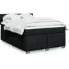 Image de vidaXL Sommier Ã  lattes de lit avec matelas Noir 140x190 cm Tissu