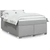Image de vidaXL Sommier Ã  lattes de lit avec matelas Gris clair 140x190cm Tissu