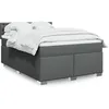 Image de vidaXL Sommier Ã  lattes de lit avec matelas Gris foncÃ© 140x190cm Tissu