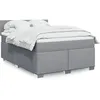 Image de vidaXL Sommier Ã  lattes de lit avec matelas Gris clair 140x200cm Tissu