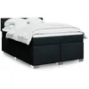 Image de vidaXL Sommier Ã  lattes de lit avec matelas Noir 140x200 cm Tissu