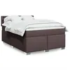 Image de vidaXL Sommier Ã  lattes de lit avec matelas Marron foncÃ© 140x200 cm
