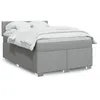 Image de vidaXL Sommier Ã  lattes de lit avec matelas Gris clair 160x200cm Tissu