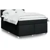 Image de vidaXL Sommier Ã  lattes de lit avec matelas Noir 160x200 cm Tissu