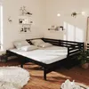 Image de vidaXL Sommier Ã  lattes de lit avec matelas Marron foncÃ© 160x200 cm