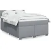 Image de vidaXL Sommier Ã  lattes de lit avec matelas Gris clair 160x200cm Tissu